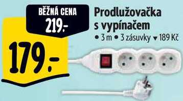 Prodlužovačka s vypínačem 