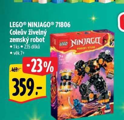 LEGO® NINJAGO® 71806 Coleův živelný zemský robot •1ks 