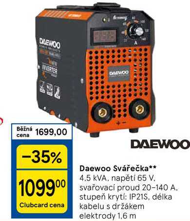 Daewoo Svářečka, 4.5 kVA, napětí 65 V. 