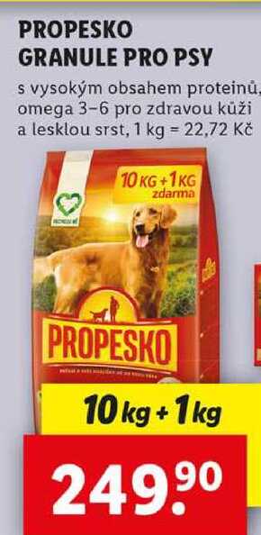 PROPESKO GRANULE PRO PSY, 10 kg + 1 kg