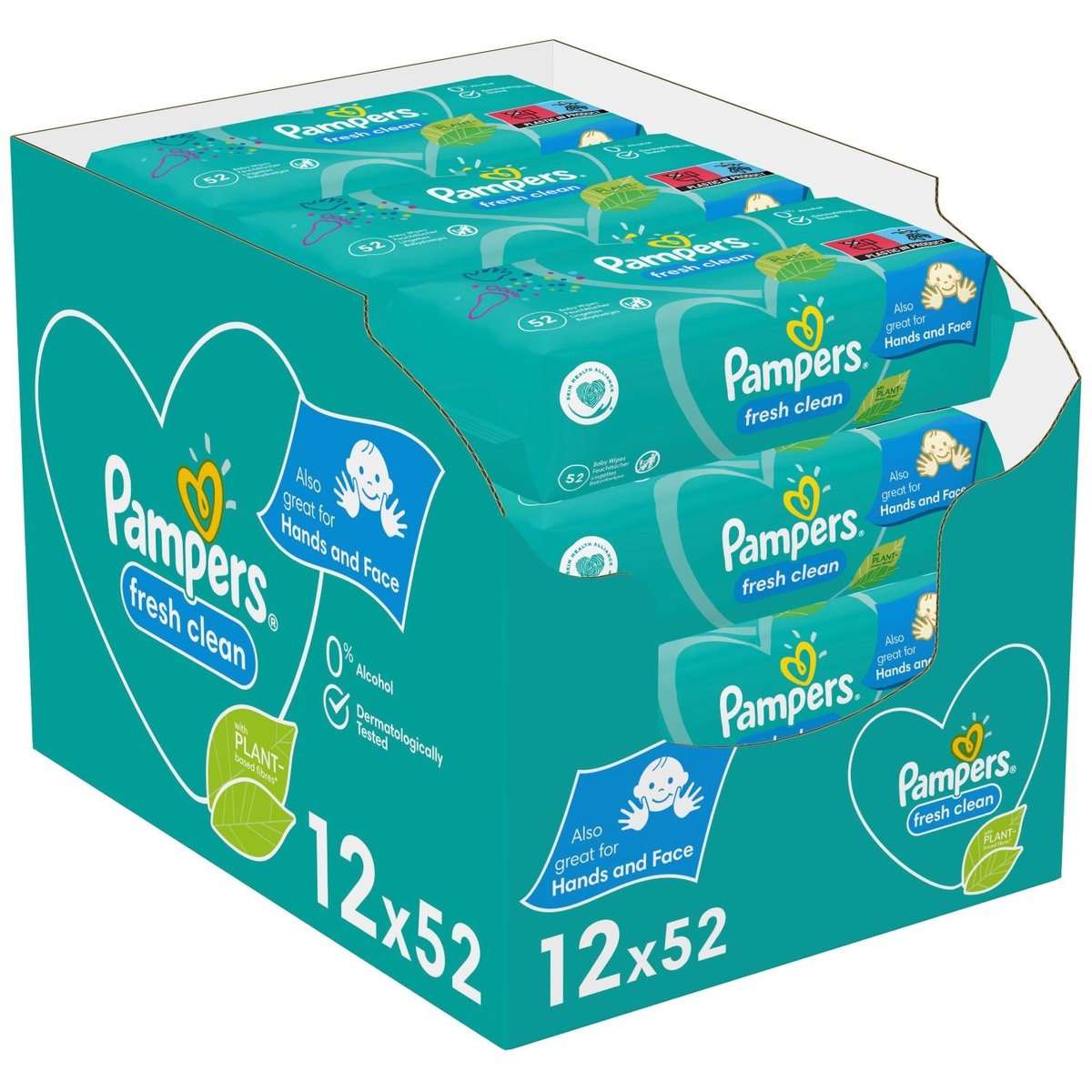 Pampers Fresh clean vlhčené ubrousky 12×52 ks