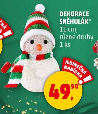 DEKORACE SNĚHULÁK, 11 cm, různé druhy, 1 ks