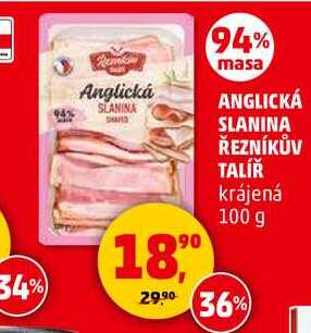 ANGLICKÁ SLANINA ŘEZNÍKŮV TALÍŘ krájená, 100 g