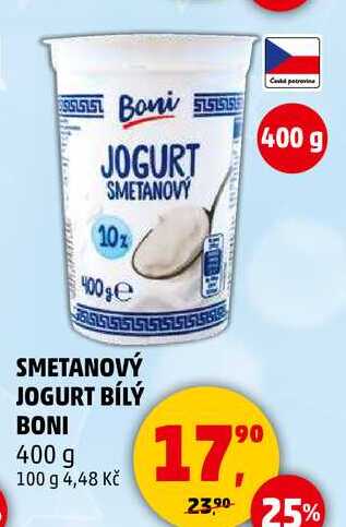 SMETANOVÝ JOGURT BÍLÝ BONI, 400 g 