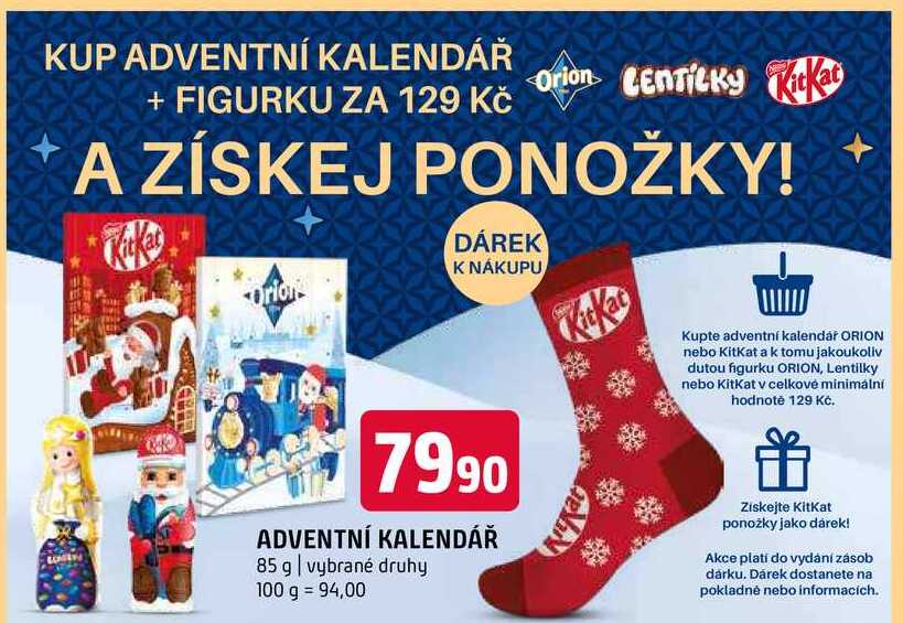 Adventní kalendář 85g vybrané druhy