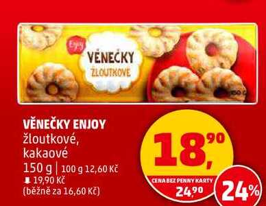 VĚNEČKY ENJOY žloutkové, kakaové, 150 g 