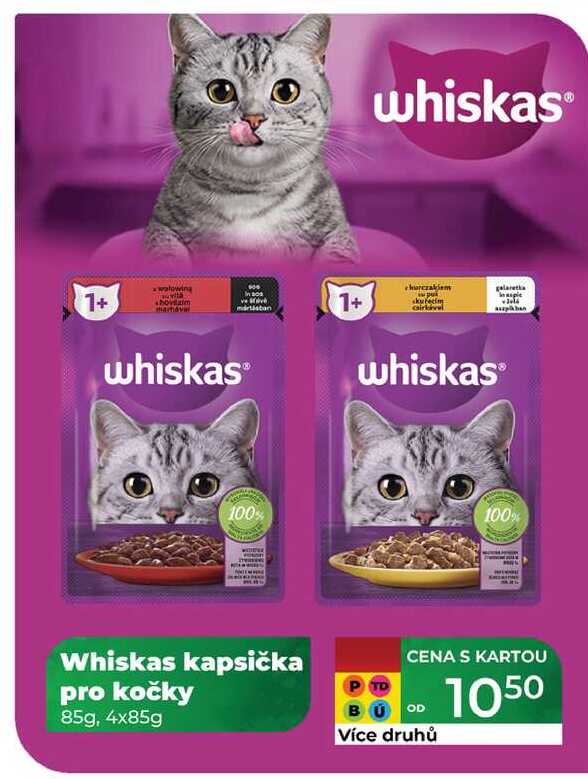 Whiskas kapsička pro kočky 85g, 4x85g  