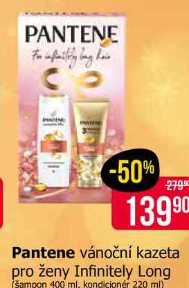 Pantene vánoční kazeta pro ženy Infinitely Long (šampon 400 ml, kondicionér 220 ml) 