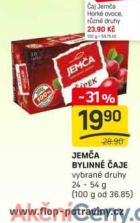 JEMČA BYLINNÉ ČAJE vybrané druhy 24-54 g 