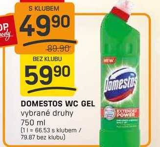 DOMESTOS WC GEL vybrané druhy 750 ml 