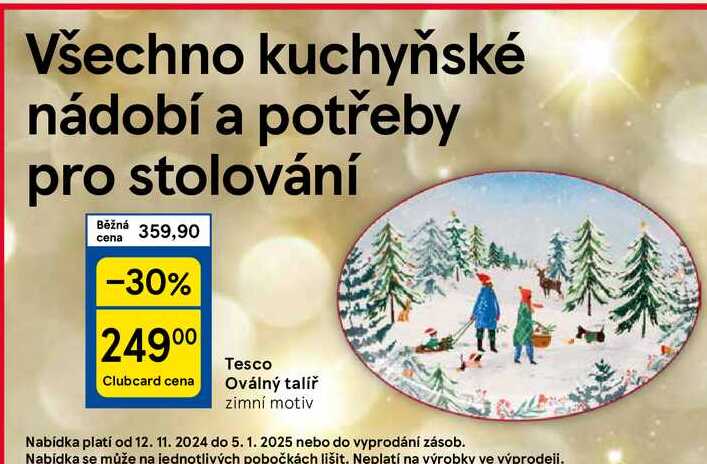 Tesco Oválný talíř zimní motiv 