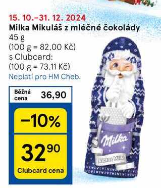 Milka Mikuláš z mléčné čokolády, 45 g 