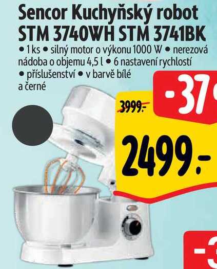 Sencor Kuchyňský robot STM 3740WH STM 3741BK 