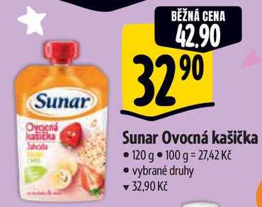 Sunar Ovocná kašička, 120 g 