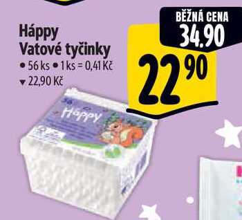 Háppy Vatové tyčinky, 56 ks  