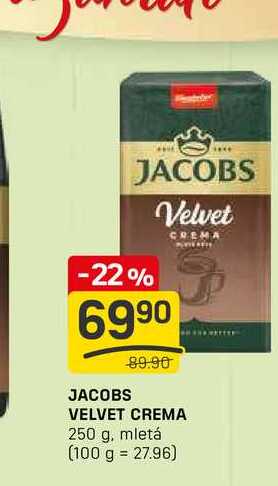 JACOBS VELVET CREMA 250 g, mletá 