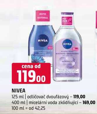 Nivea odličovač dvoufázový 125ml micelární voda zklidňující 400ml