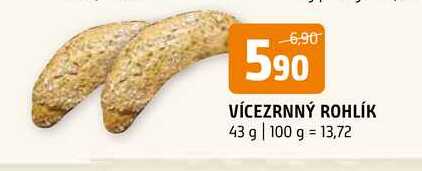 Vícezrnný rohlík 43 g