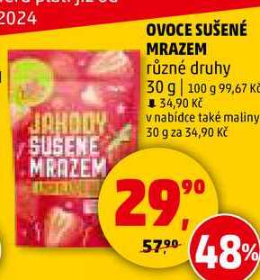 OVOCE SUŠENÉ MRAZEM různé druhy, 30 g