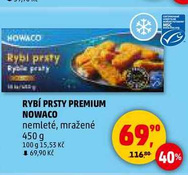 RYBÍ PRSTY PREMIUM NOWACO nemleté, mražené, 450 g 