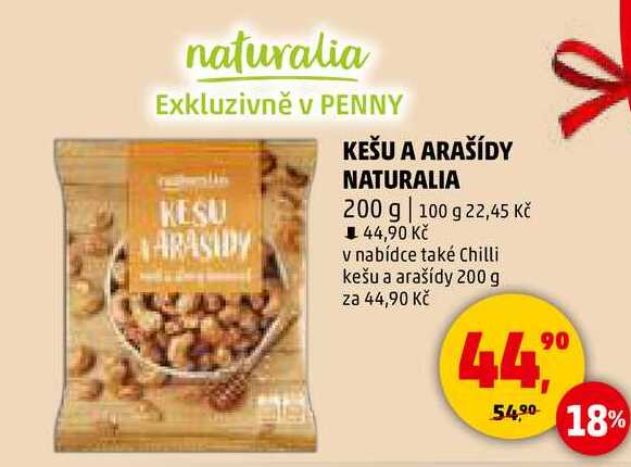 KEŠU A ARAŠÍDY NATURALIA, 200 g 