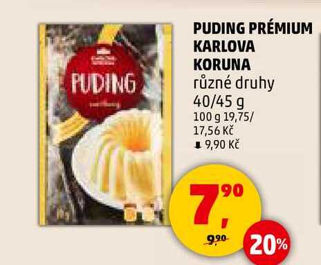 PUDING PRÉMIUM KARLOVA KORUNA různé druhy, 40/45 g 