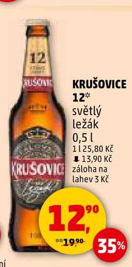 KRUŠOVICE 12 světlý ležák, 0,5 l