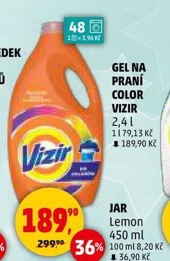 GEL NA PRANÍ COLOR VIZIR, 2,4 l 