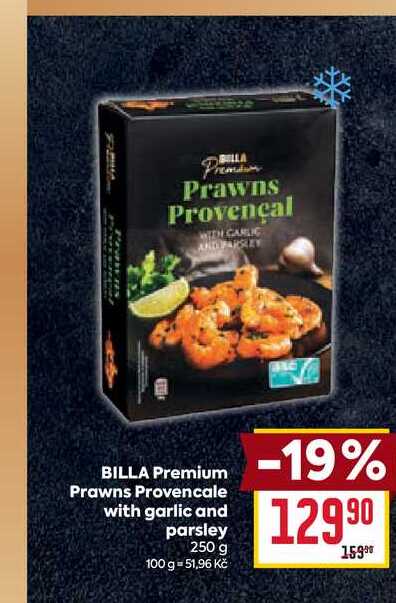 BILLA Premium Prawns Provencale with garlic and parsley 250 g