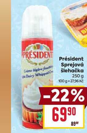 Président Sprejová šlehačka 250 g