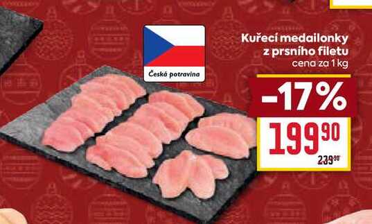 Kuřecí medailonky z prsního filetu cena za 1 kg 