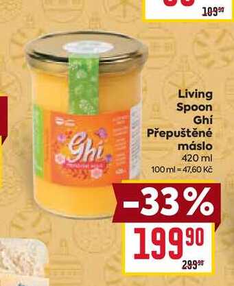 Living Spoon Ghí Přepuštěné máslo 420 ml 