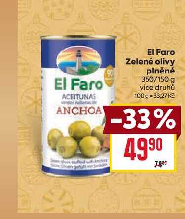 El Faro Zelené olivy plněné 350/150 g 