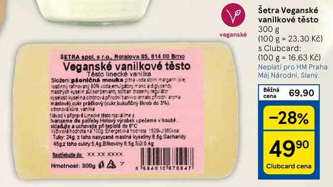 Šetra Veganské vanilkové těsto, 300 g 