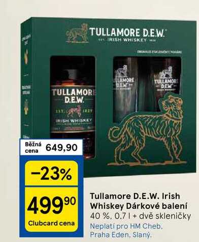 Tullamore D.E.W. Irish 49990 Whiskey Dárkové balení 0,7 l + dvě skleničky