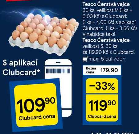 Tesco Čerstvá vejce velikost S, 30 ks 