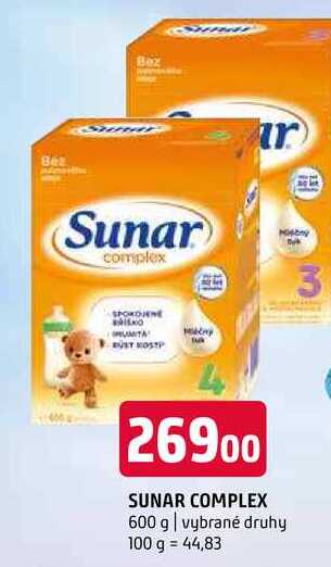 Sunar complex 600 g vybrané druhy