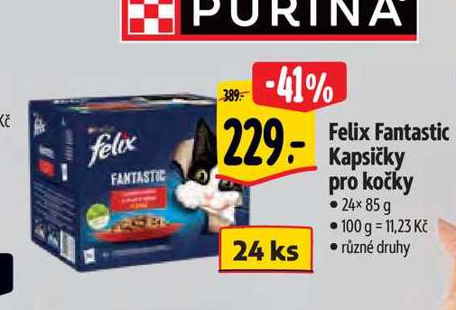  Felix Fantastic pro kočky •24× 85 g 