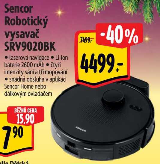 Sencor Robotický vysavač SRV9020BK  