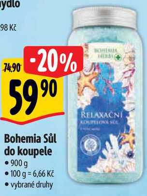 Bohemia Sůl do koupele, 900 g 