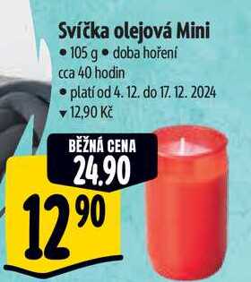 Svíčka olejová Mini, 105 g