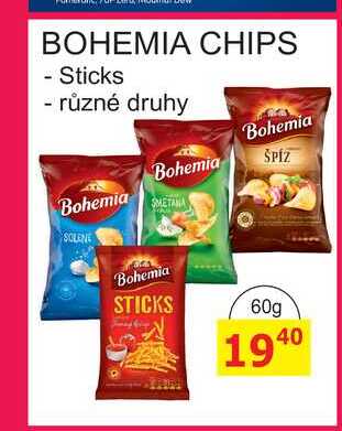 BOHEMIA CHIPS - Sticks - různé druhy 60g 