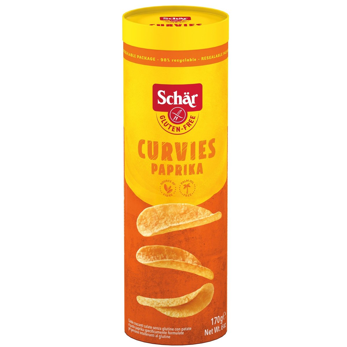 Schär Bezlepkové chipsy Curvies paprika