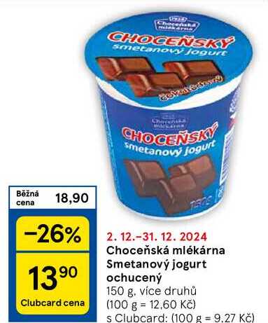 Choceňská Mlékárna Choceňský smetanový jogurt ochucený, 150 g