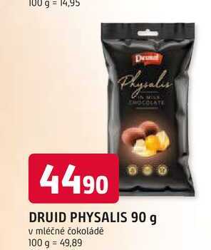 DRUID PHYSALIS 90 g v mléčné čokoládě 