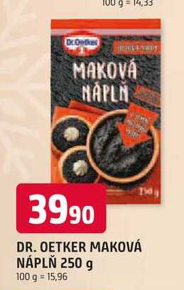 DR. OETKER MAKOVÁ NÁPLŇ 250 g