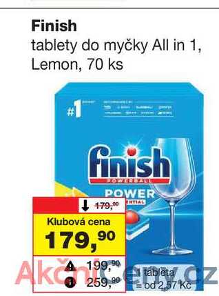 Finish tablety do myčky All in 1, Lemon, 70 ks 