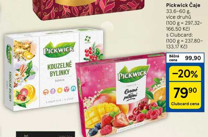 Pickwick Čaje, 33.6-60 g. více druhů