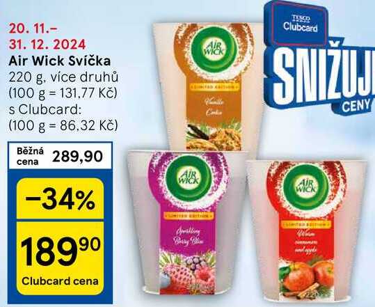 Air Wick Svíčka, 220 g, více druhů 