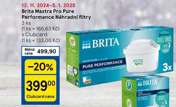 Brita Maxtra Pro Pure Performance Náhradní filtry, 3 ks